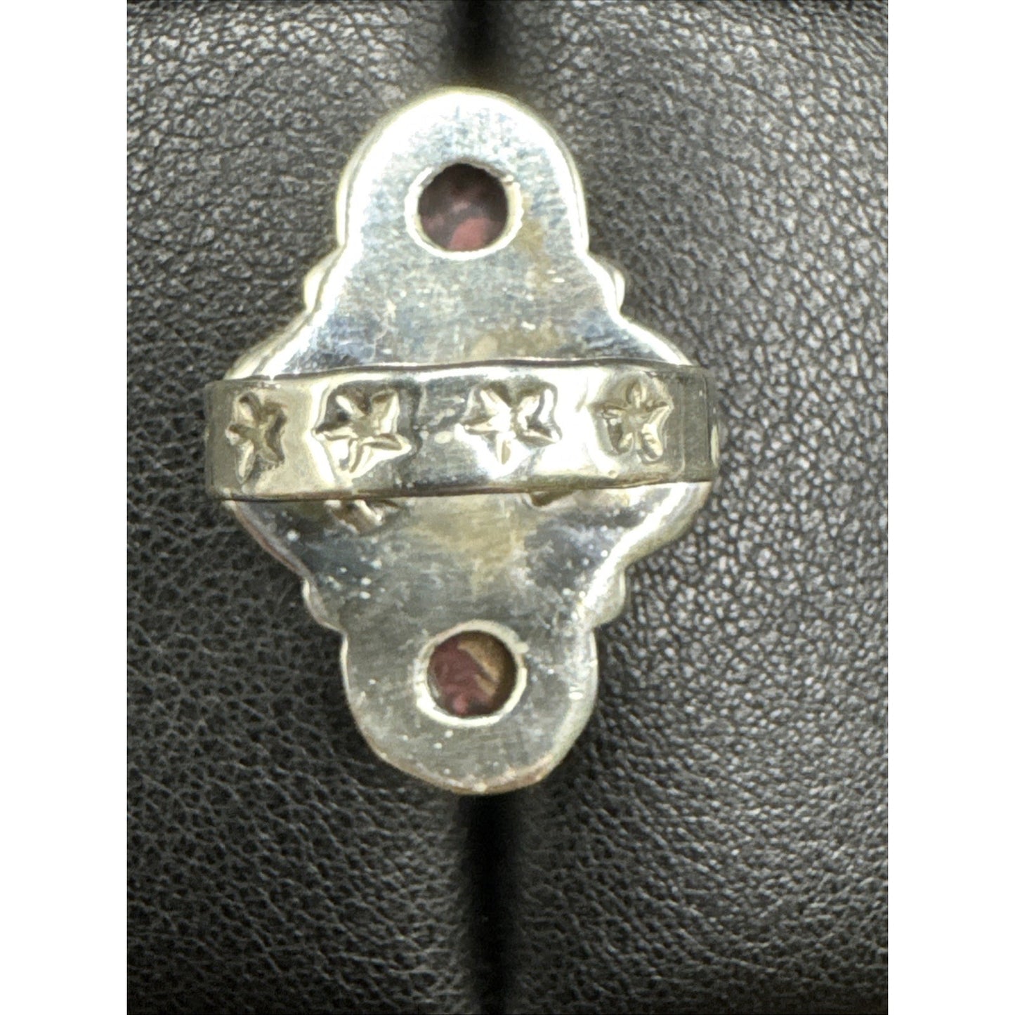EUC Sterling Silver Red Rose Dahlia Turquoise Ring 925 Size 7.25 T29
