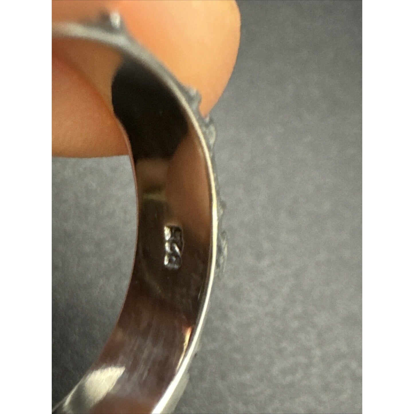 New Condition Sterling Silver Roman Numerals Band Ring 925 Size 6.5