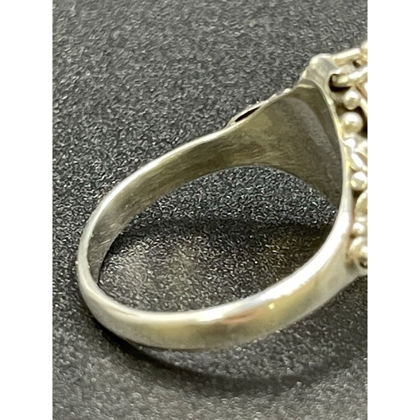 New Condition Sterling Silver Genuine Lapis Lazuli Poison Ring Size 7.00