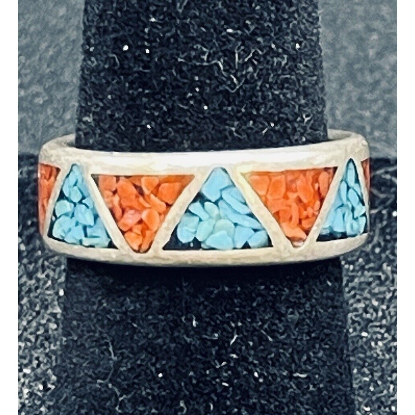 Carolyn Pollack Sterling Silver Turquoise Inlay Ring Size 6.00 K13