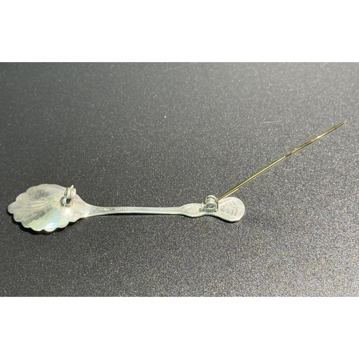 2.5” Sterling Silver Spoon Bar Brooch Pin 925 M24