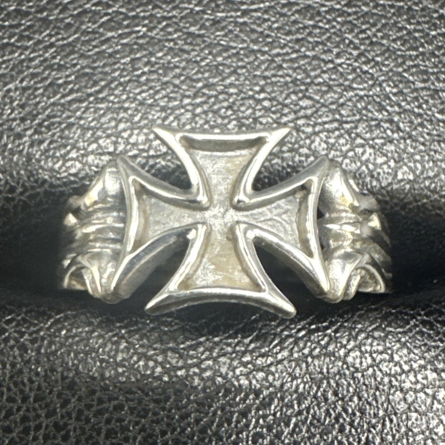 New Condition Sterling Silver Iron Cross Ring 925 Size 7