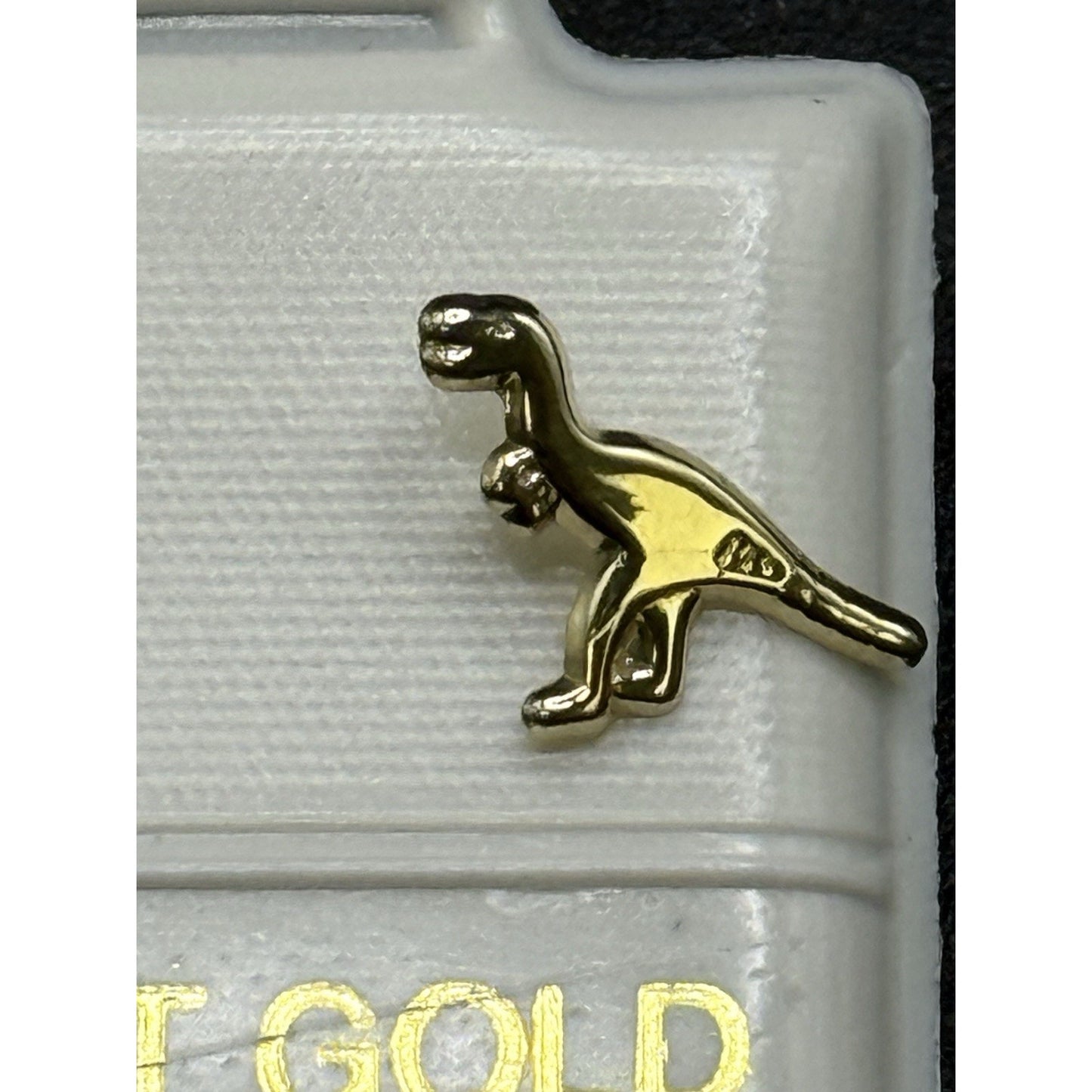 New Condition 14k Dainty Dinosaur Stud Earrings