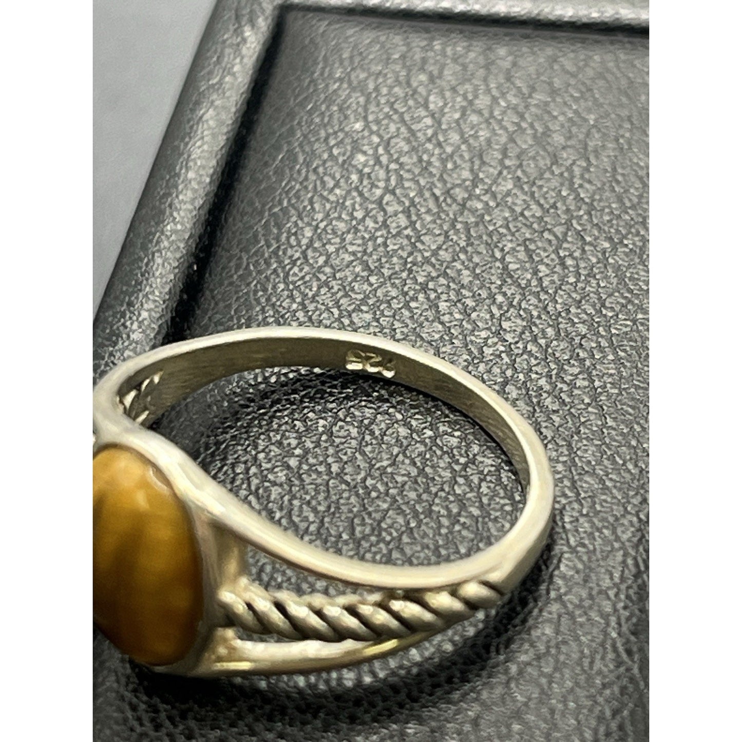 Vintage Sterling Silver Tigers Eye Ring Size 8 W11