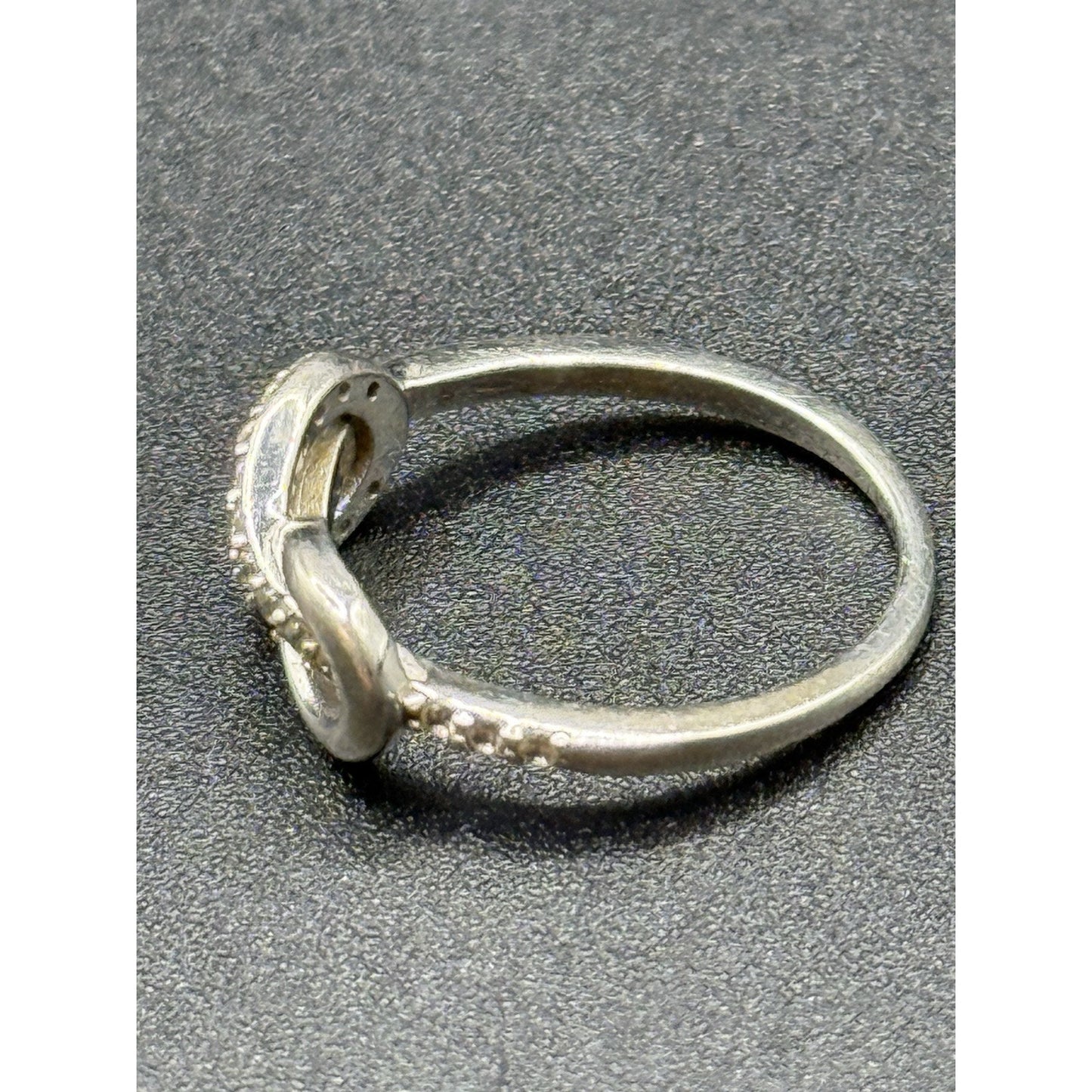 Vintage Sterling Silver Cubic Zirconia Infinity Ring Size 7.75 P6