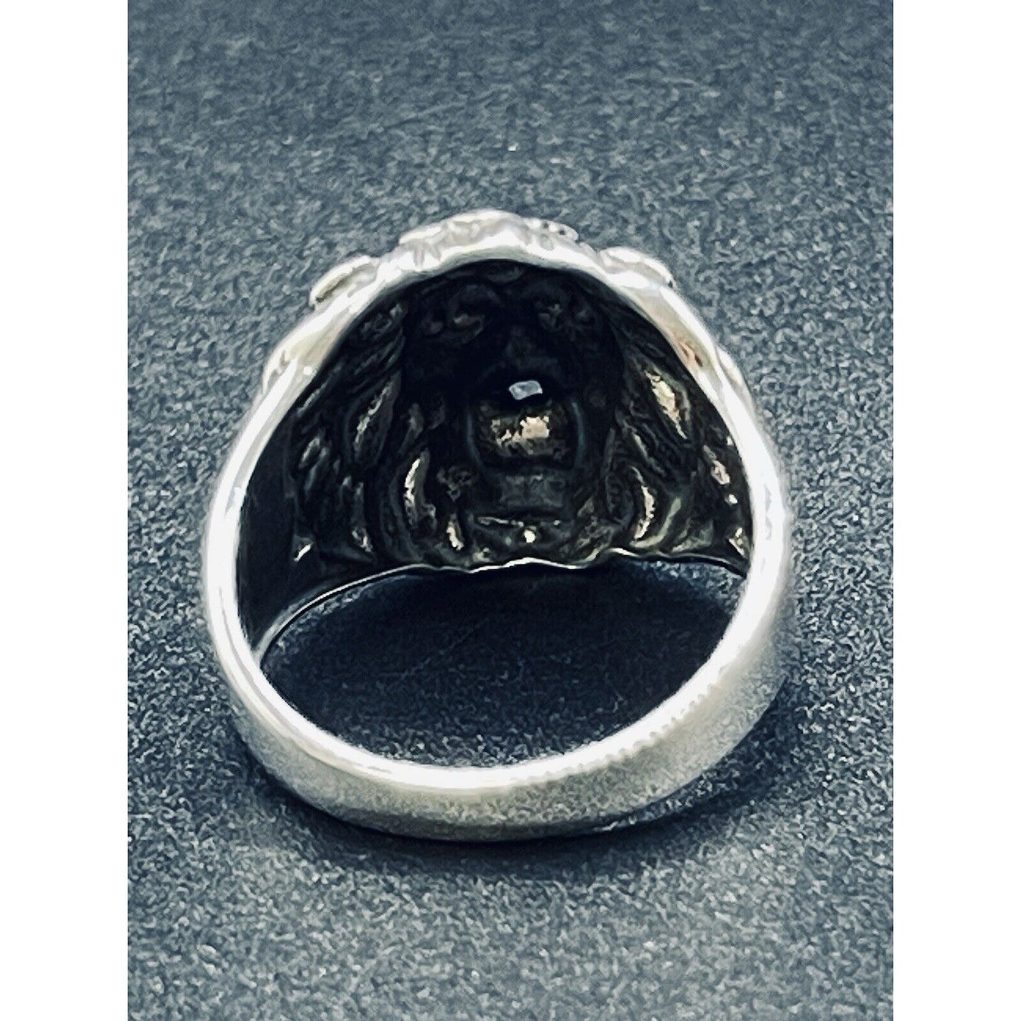 New Condition Sterling Silver Lion Head 3D Ring Size 12.50