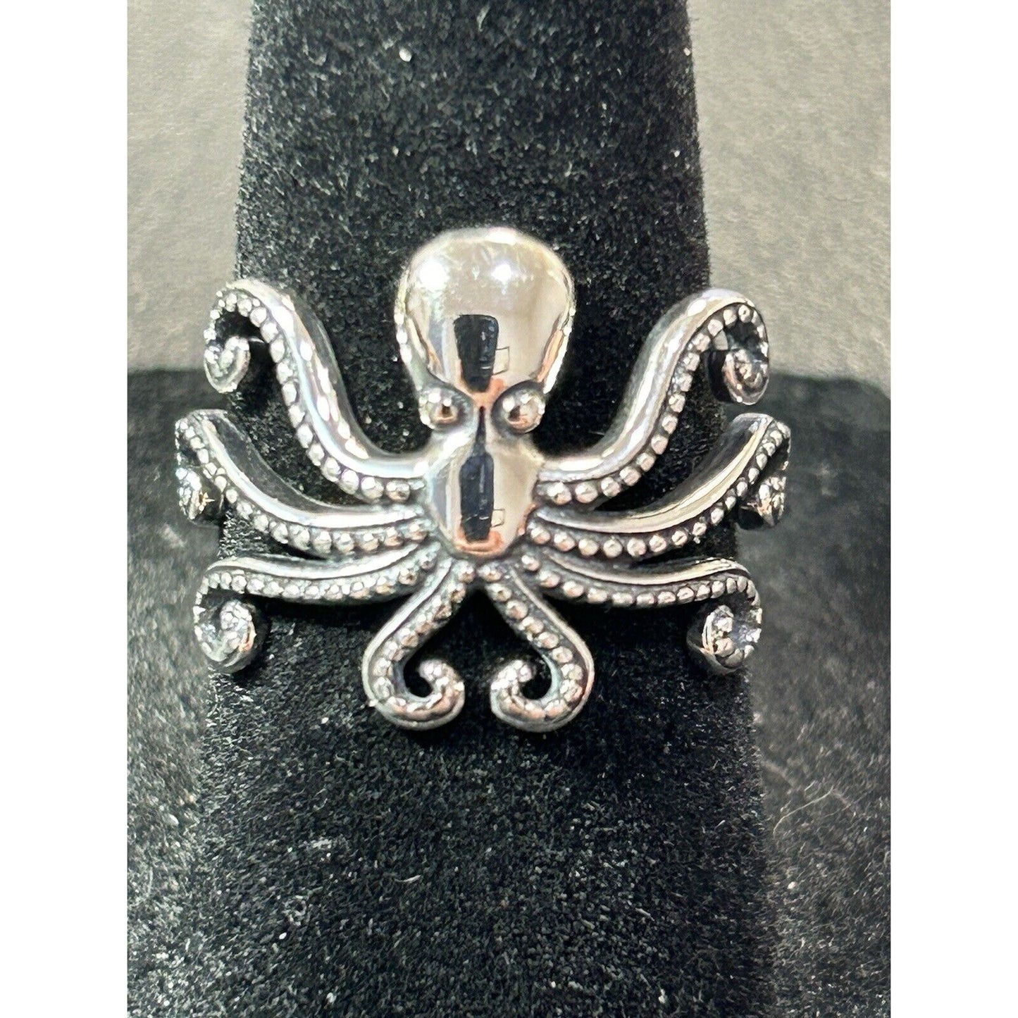 New Condition Sterling Silver Octopus Ring 925 Size 6.50