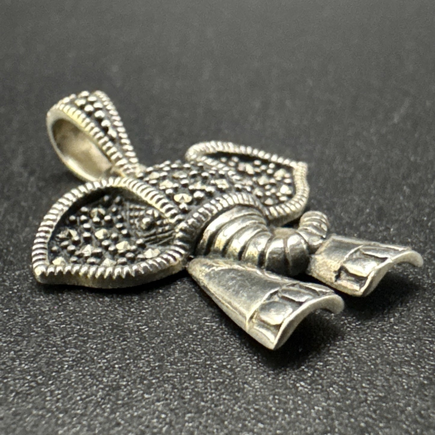 Sterling Silver Marcasite Elephant Pendant 925 P2