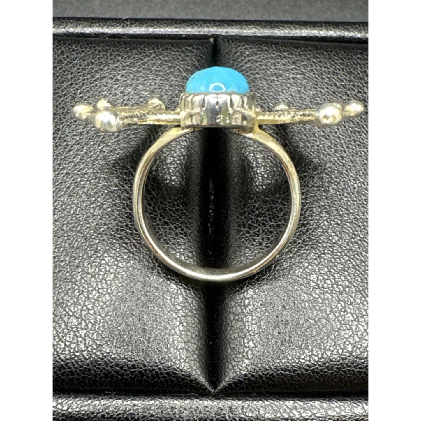 Sterling Silver Turquoise Spider Ring 925 Size 7.75 #2 T29