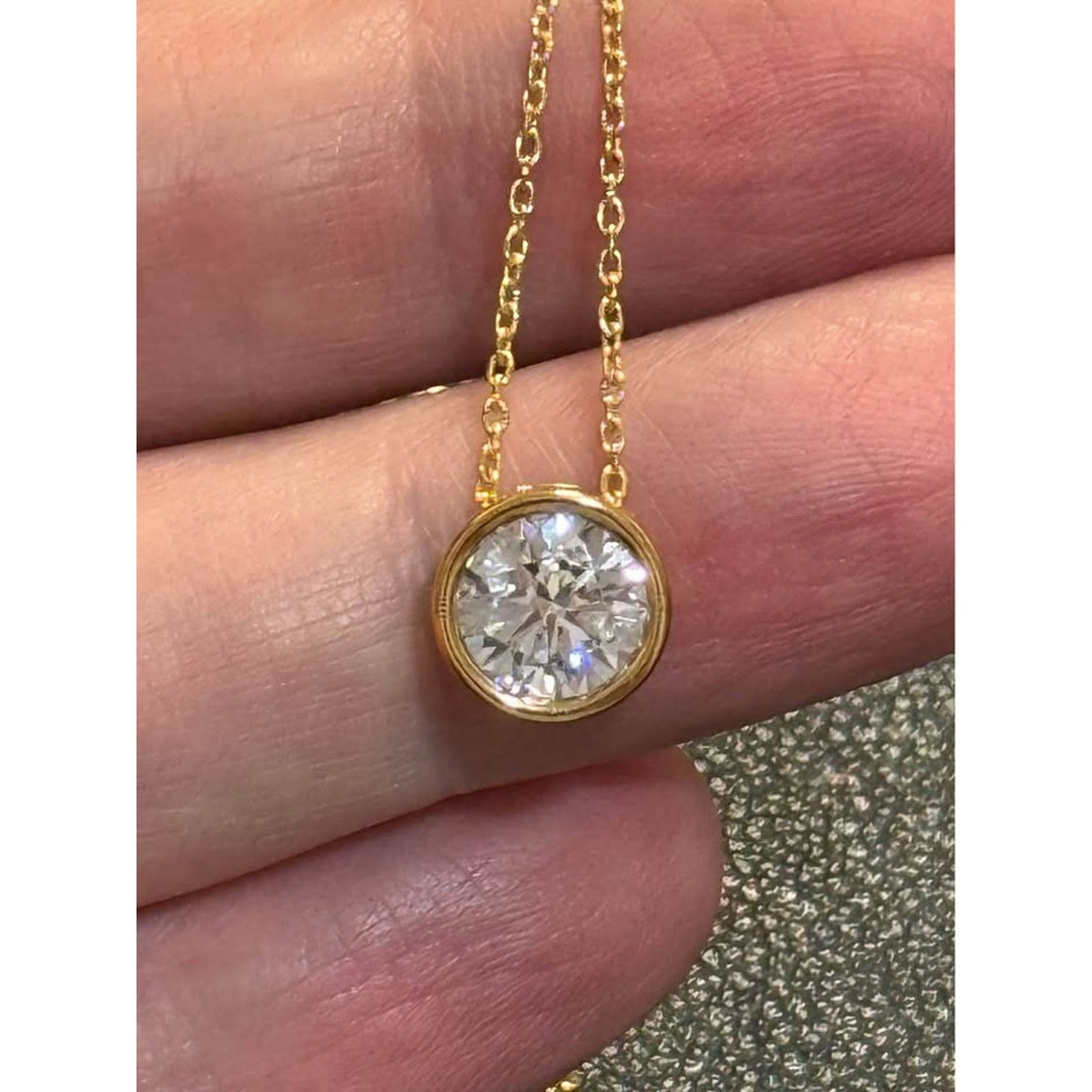 1.50 Carat Lab Grown Diamond F Color SI1 Clarity Gold over Sterling Silver