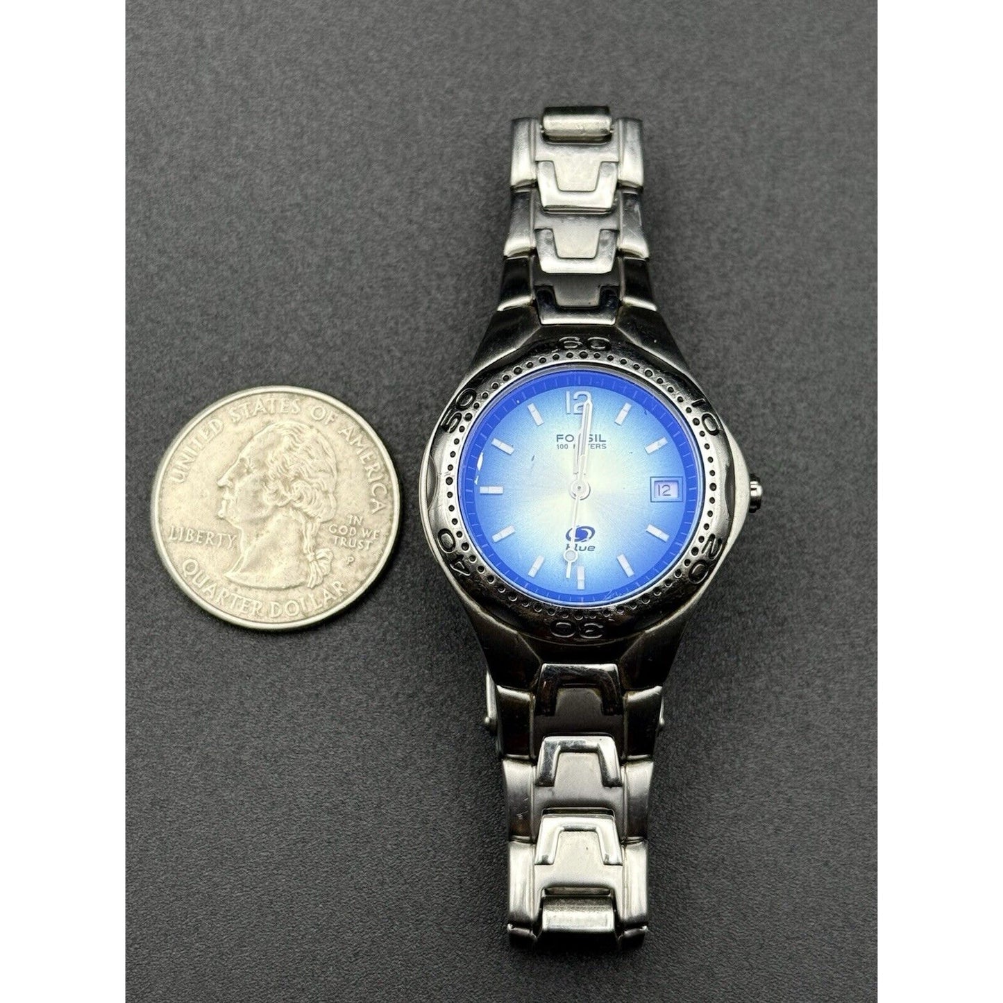 6” Fossil Blue Ladies 30MM New Battery N12