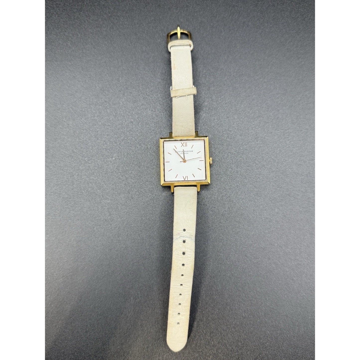 Olivia Burton Gold Tone Square Watch New Battery N18