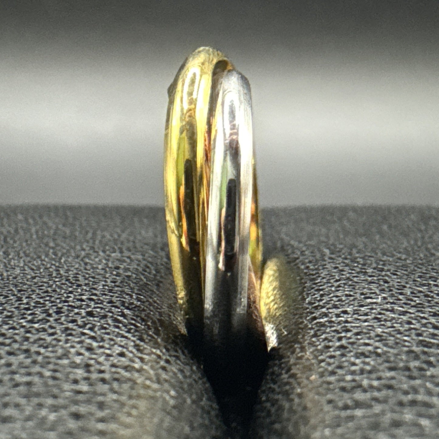 New Condition Tri Tone Sterling Silver Rolling Ring 2mm 925 Size 7 R01