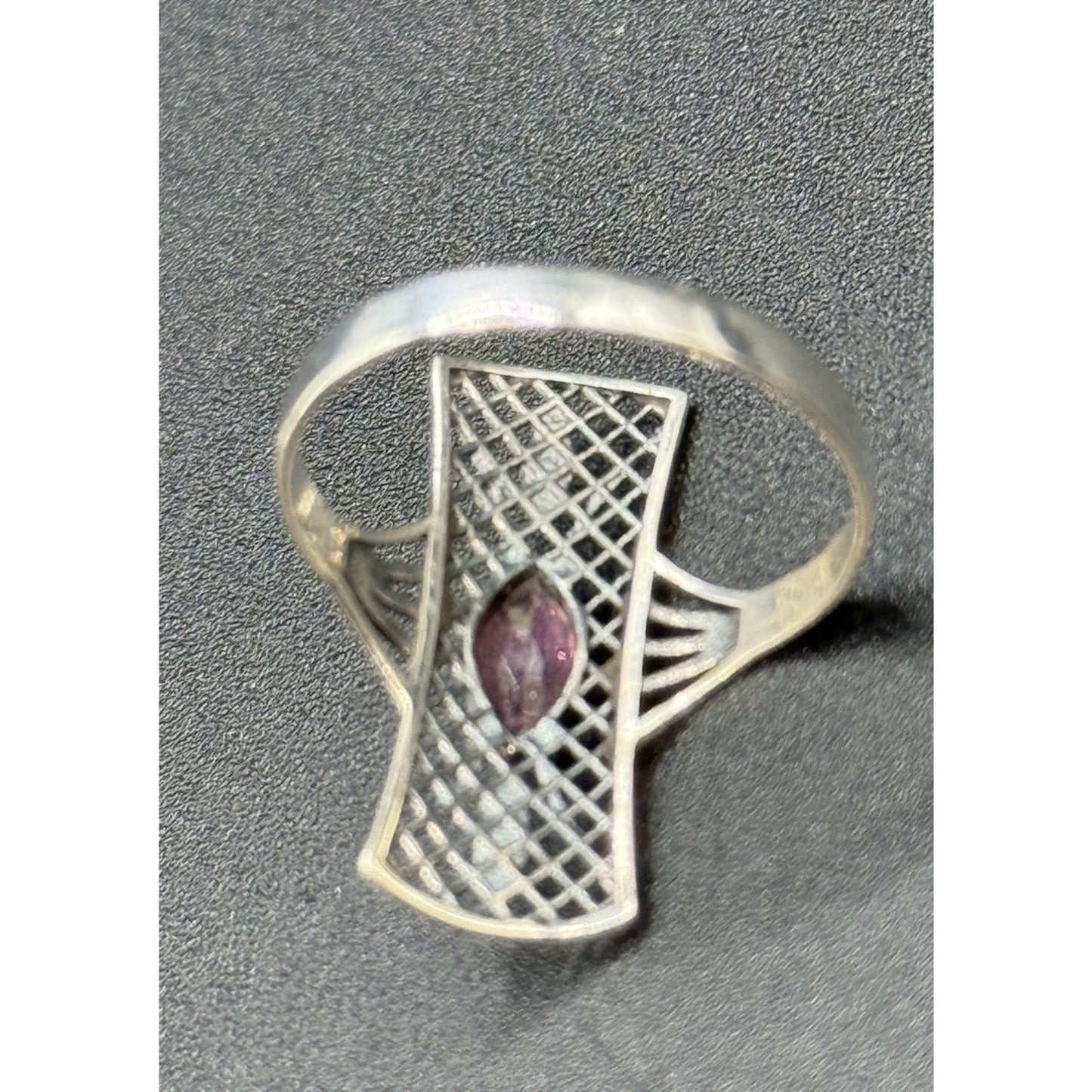 New Condition Sterling Silver Pink Tourmaline Genuine Ring Size 7 P19