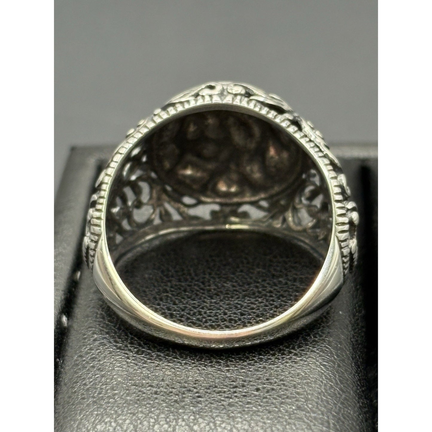 New Condition Sterling Silver Indian Skull Ring Size 10 925