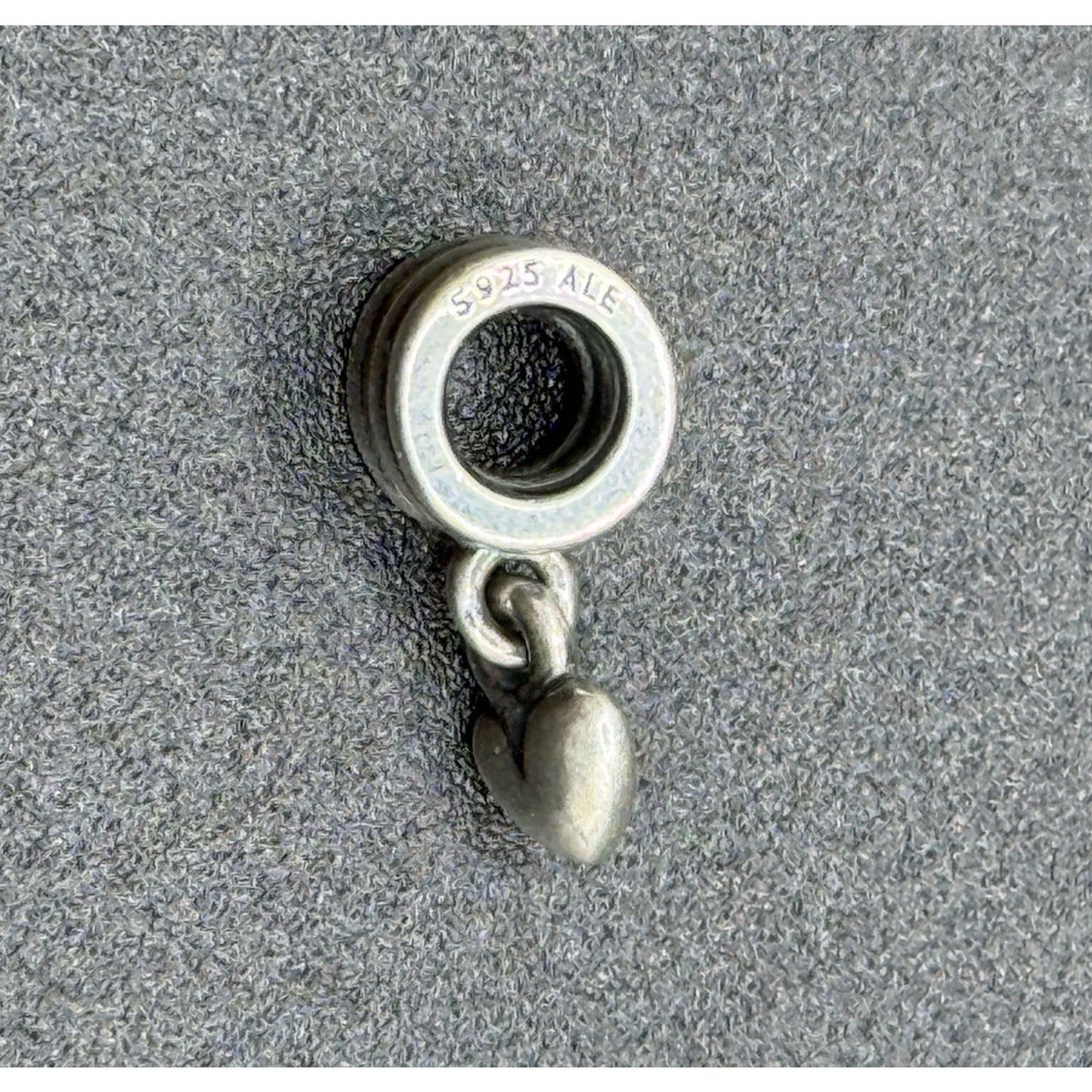 Pandora Sterling Silver Dangle Heart Charm Ale