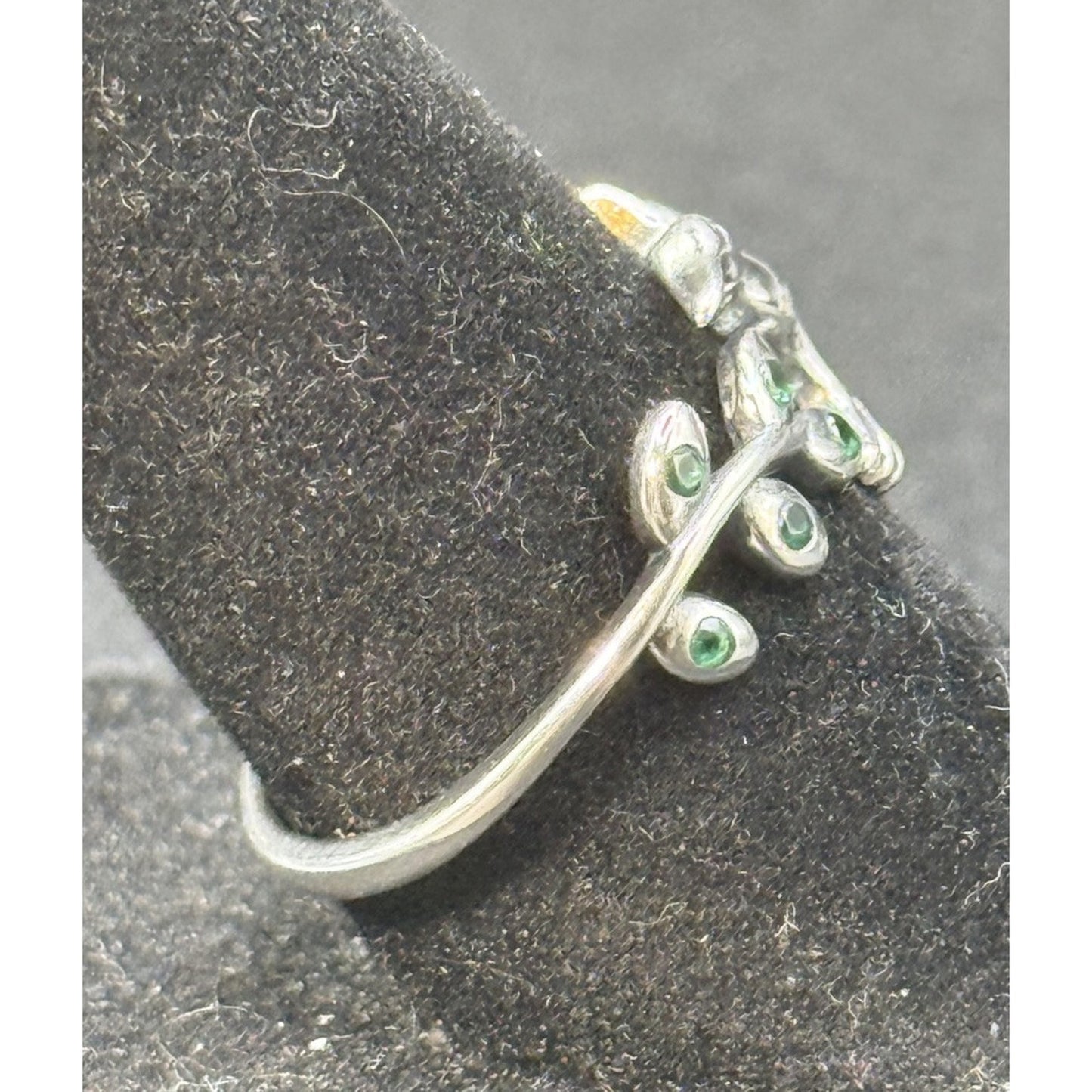 New Condition Sterling Silver Cubic Zirconia Hummingbird Ring Size 7.00