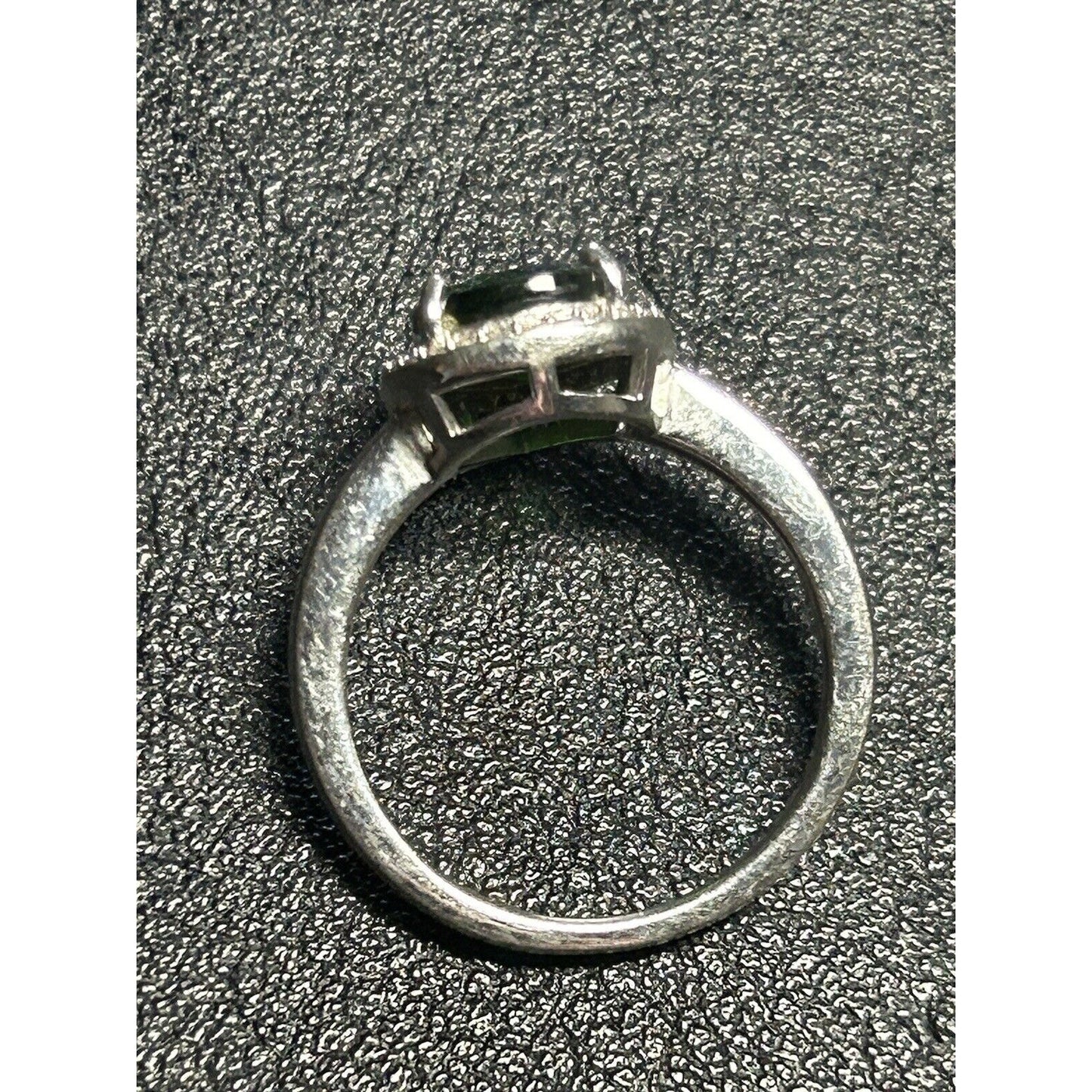 Sterling Silver lab emerald white topaz Ring Size 6:75 925 P20