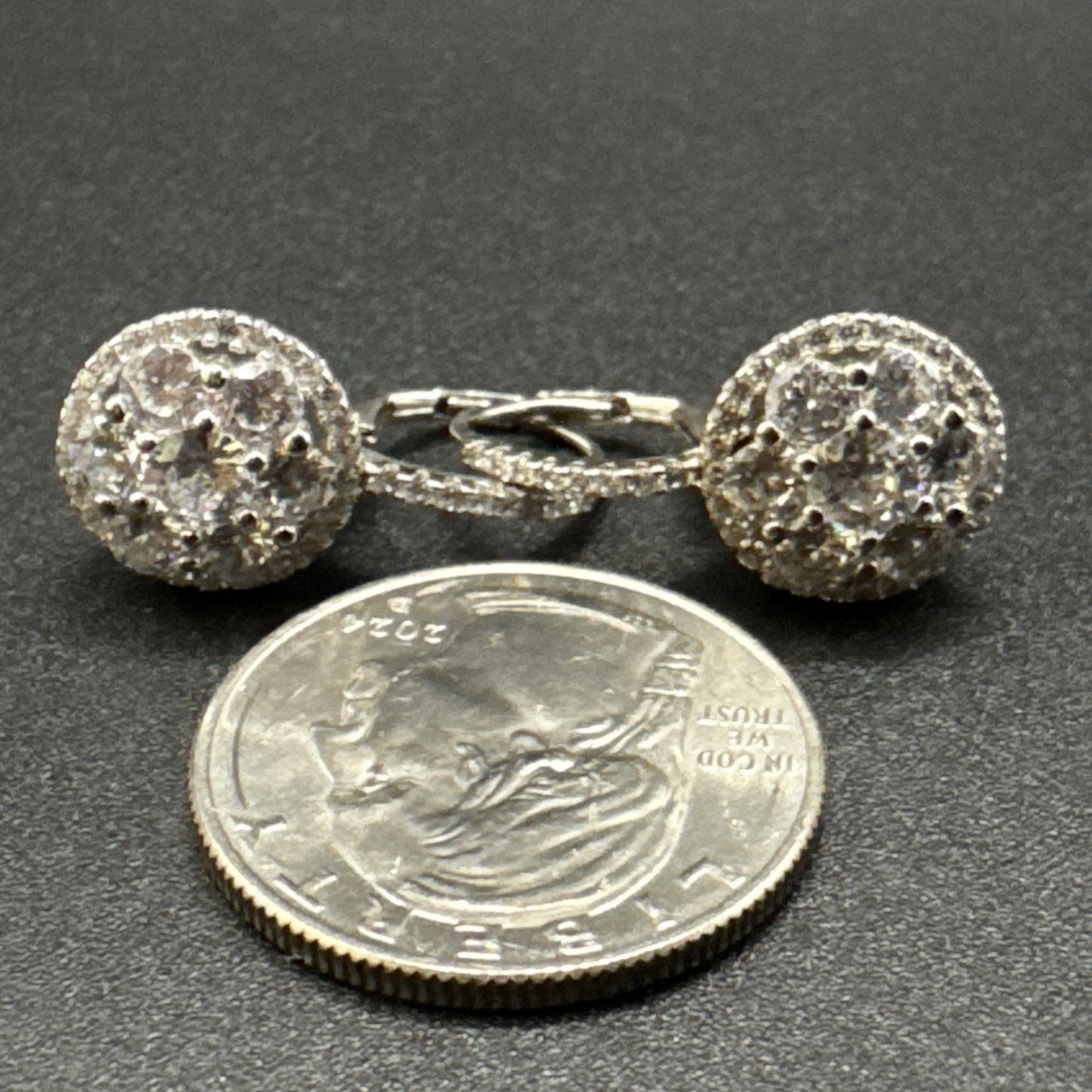 NOS JTV Sterling Silver CZ Drop Earrings 925 N13