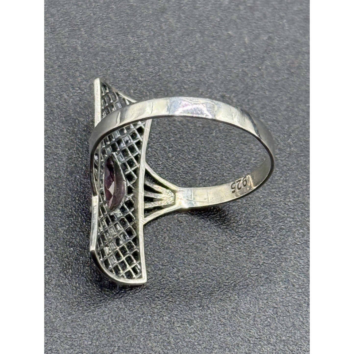 New Condition Sterling Silver Pink Tourmaline Genuine Ring Size 7 P19