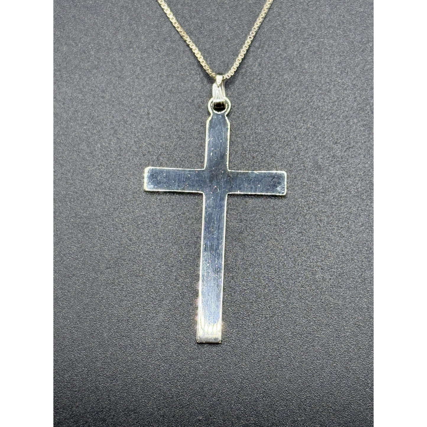 24” Sterling Silver Cross Pendant Necklace 925 P10