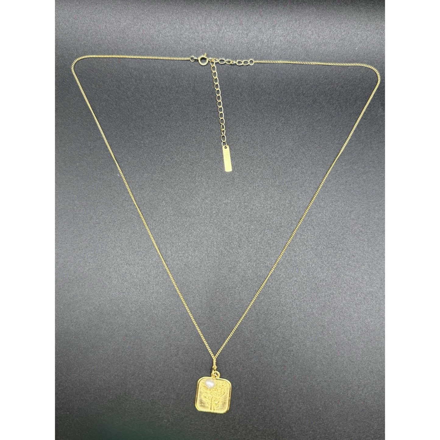 20” Gold Sterling Silver Pearl “Forever Love” Pendant Necklace 925 P3