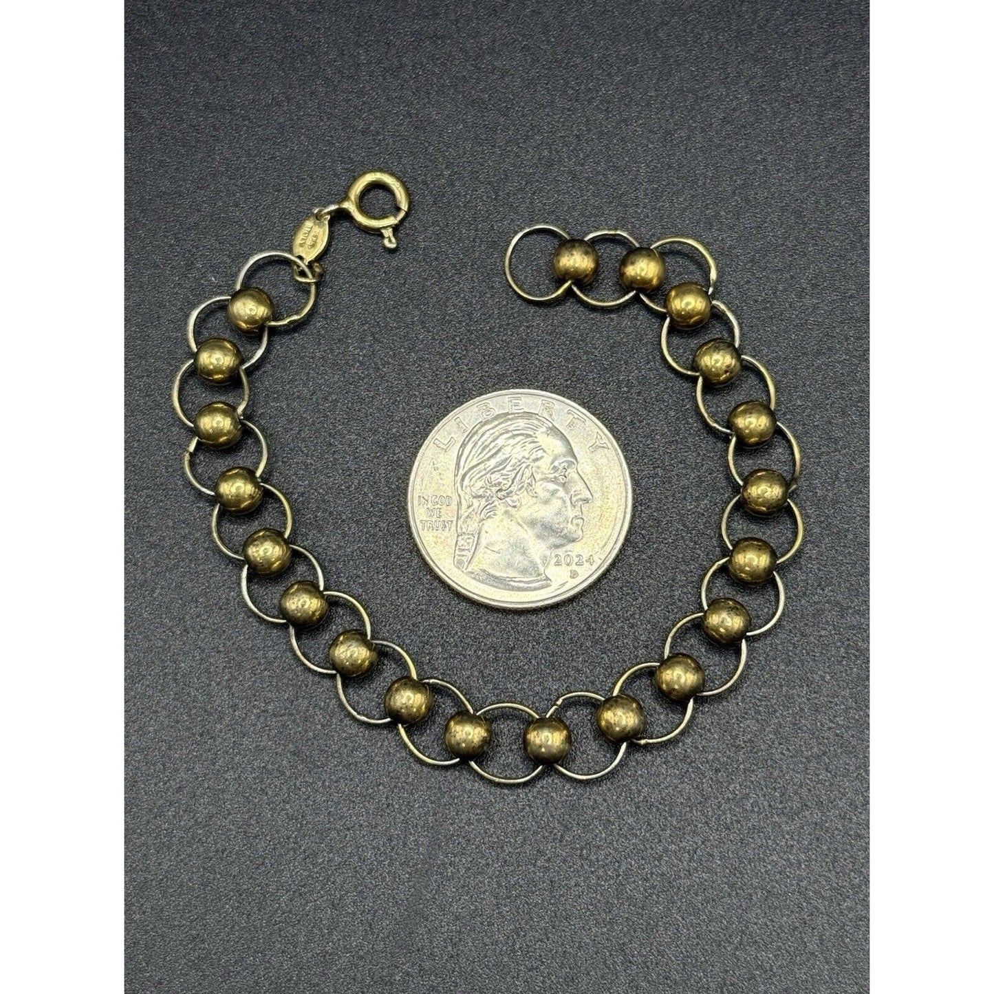 Vintage MCM Gold Sterling Silver Bracelet 6 Grams M10
