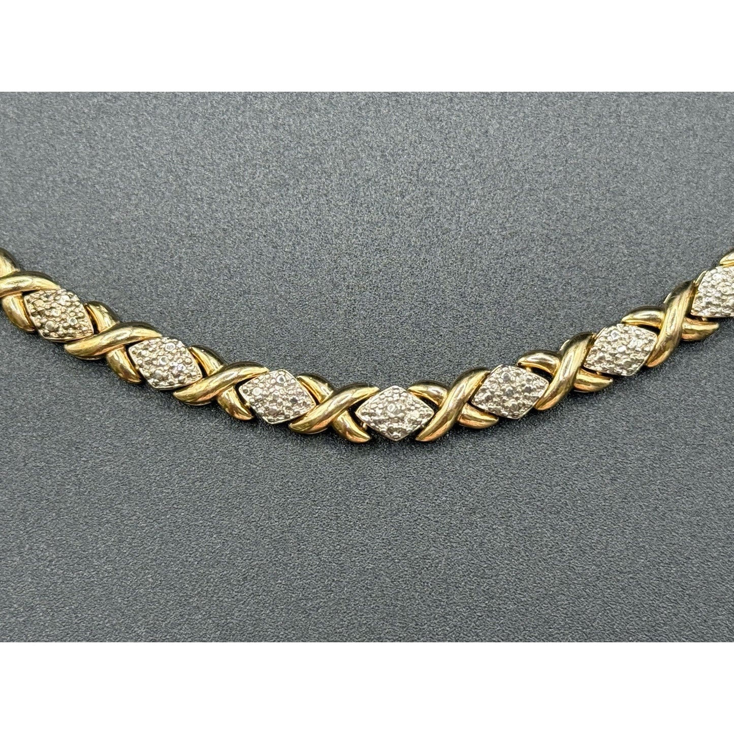 7.5” Gold Sterling Silver Illusion Bracelet 17 Grams P6