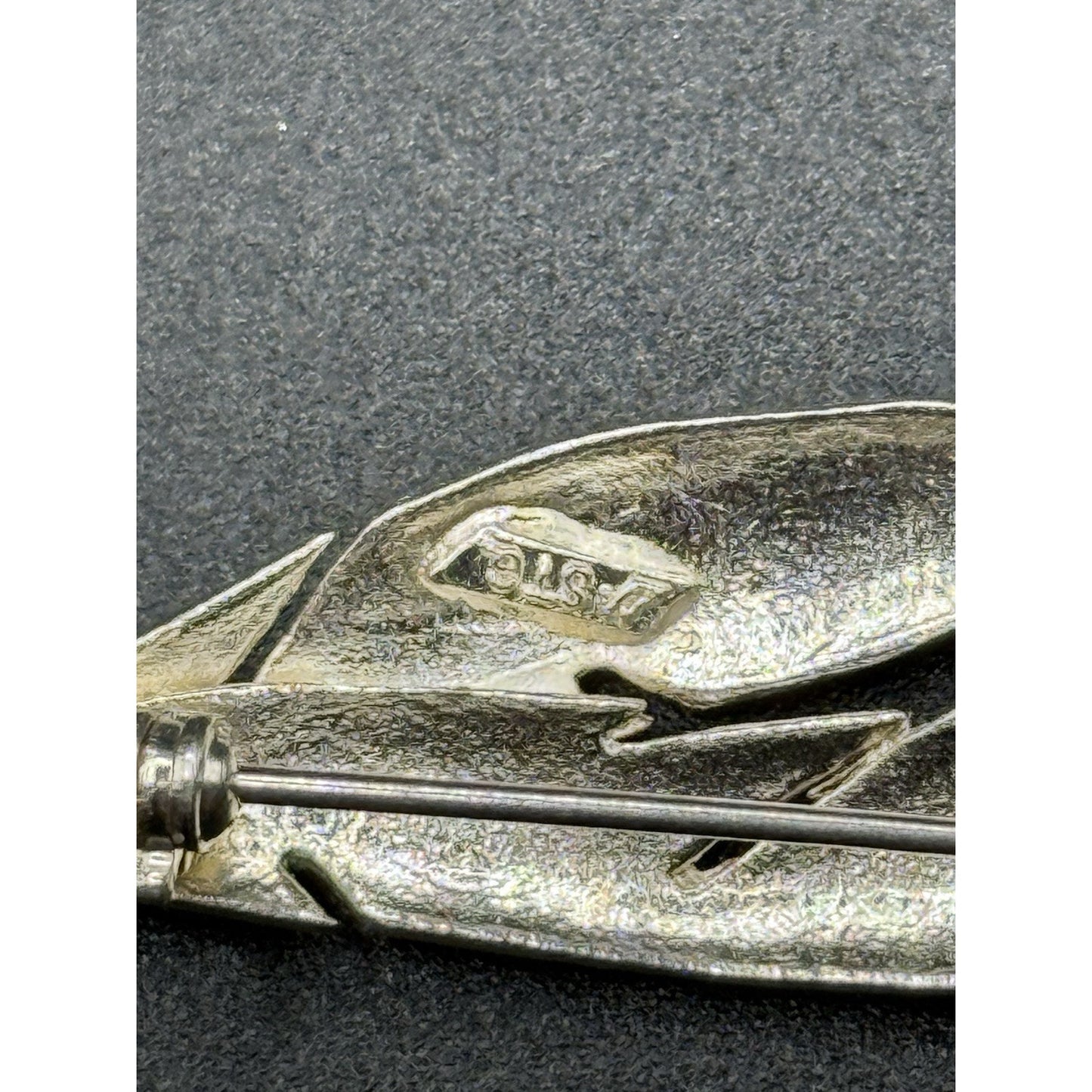 Modernist Sterling Silver Fearher Brooch Pin P5