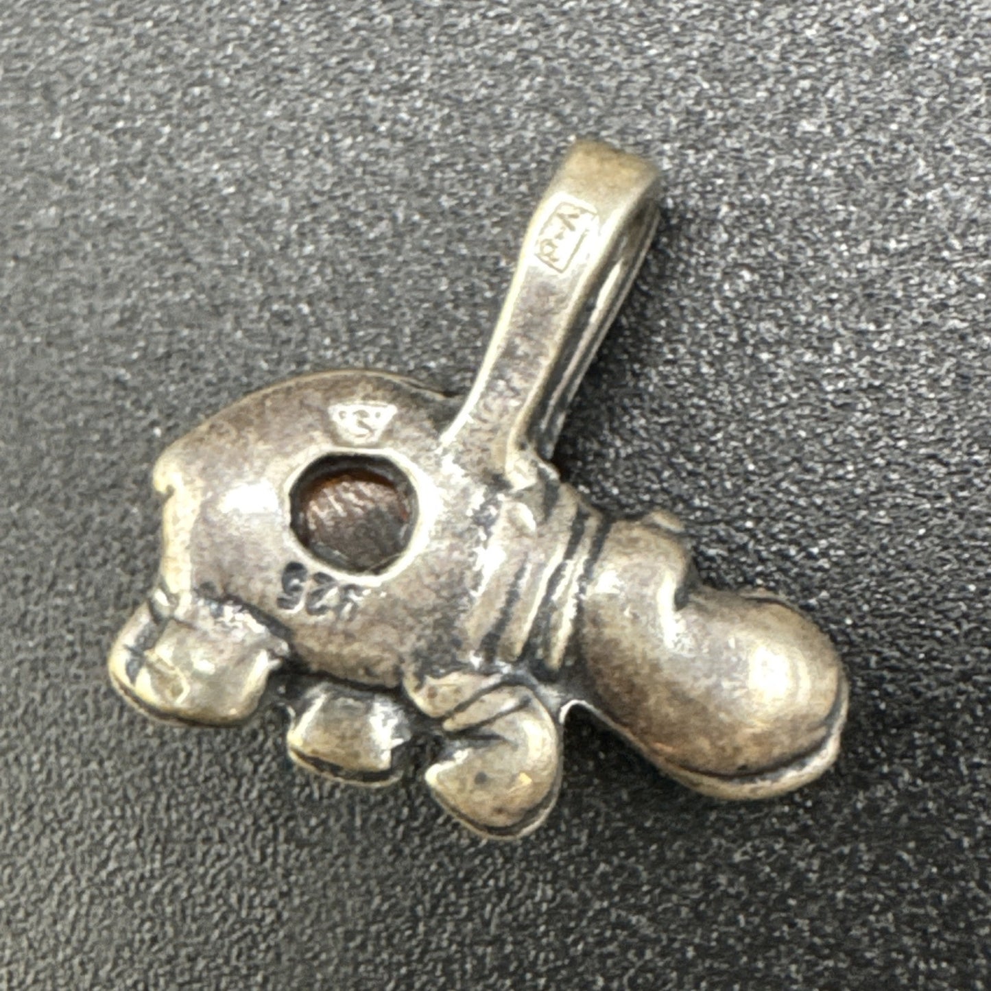 Sterling Silver Dainty Amber Hippopotamus Pendant 925 P2