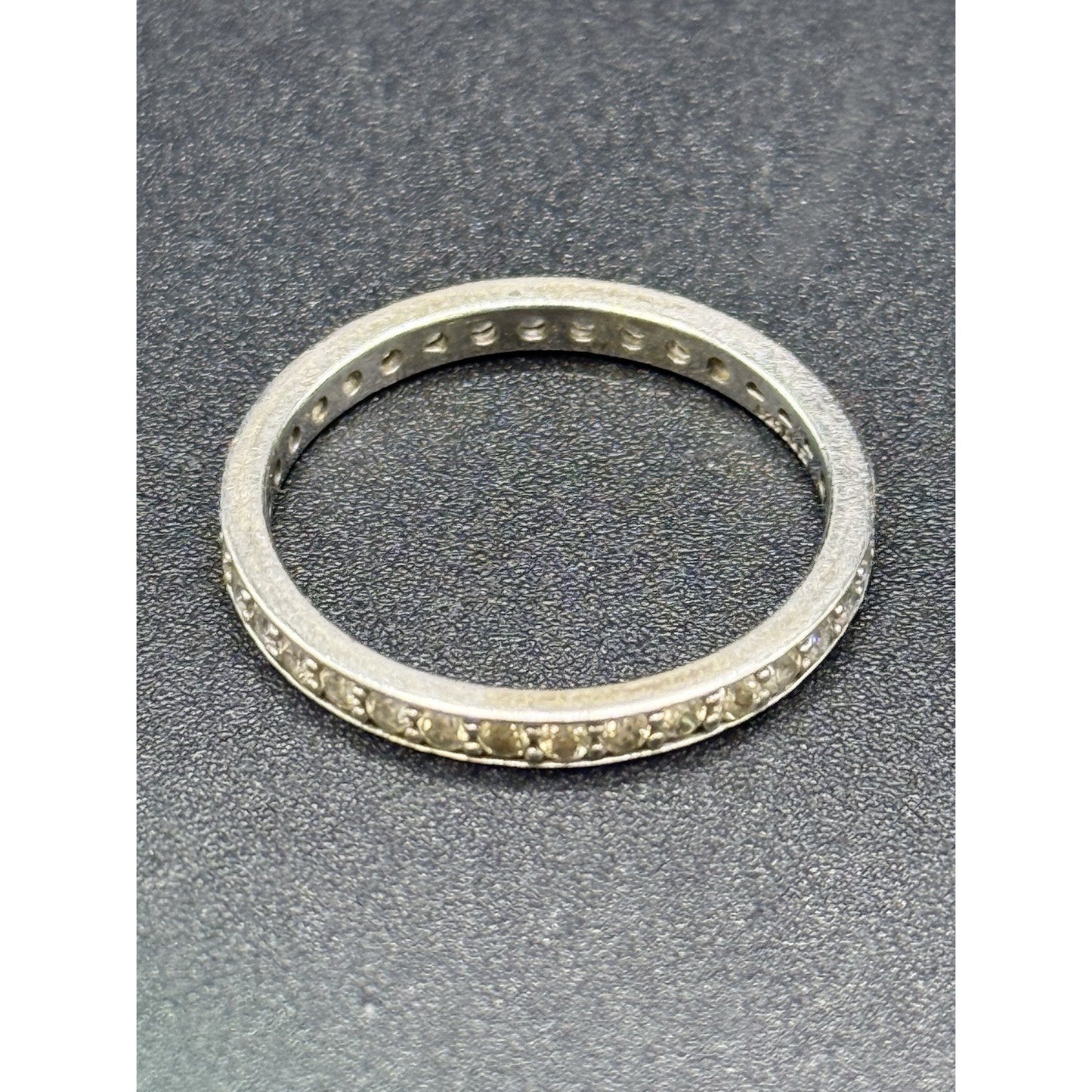 Sterling Silver Cubic Zirconia Eternity Band Size 8.75 925 P10