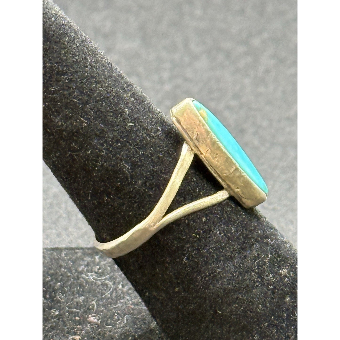 Vintage Sterling Silver Turquoise Dainty Ring Size 5.00 Tested Q16