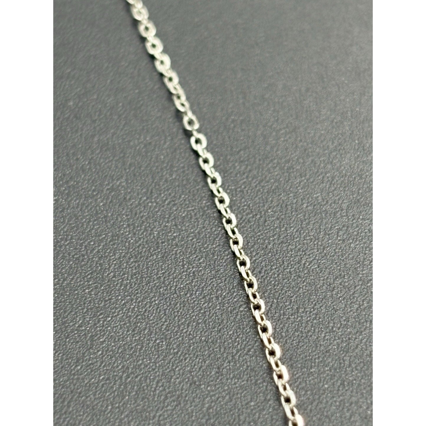 New Condition 18" Sterling Silver Rainbow Cubic Zirconia Heart Pendant Necklace