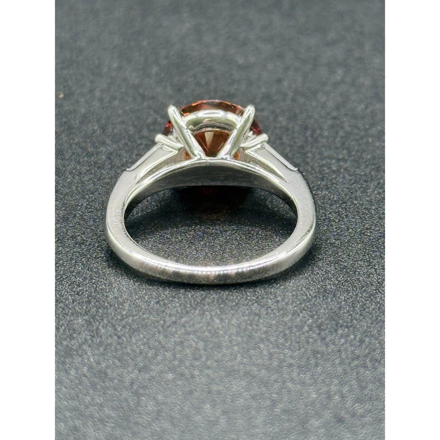 New Condition 5 Carat Red Moissanite Sterling Silver Ring Size 7.00 GRA
