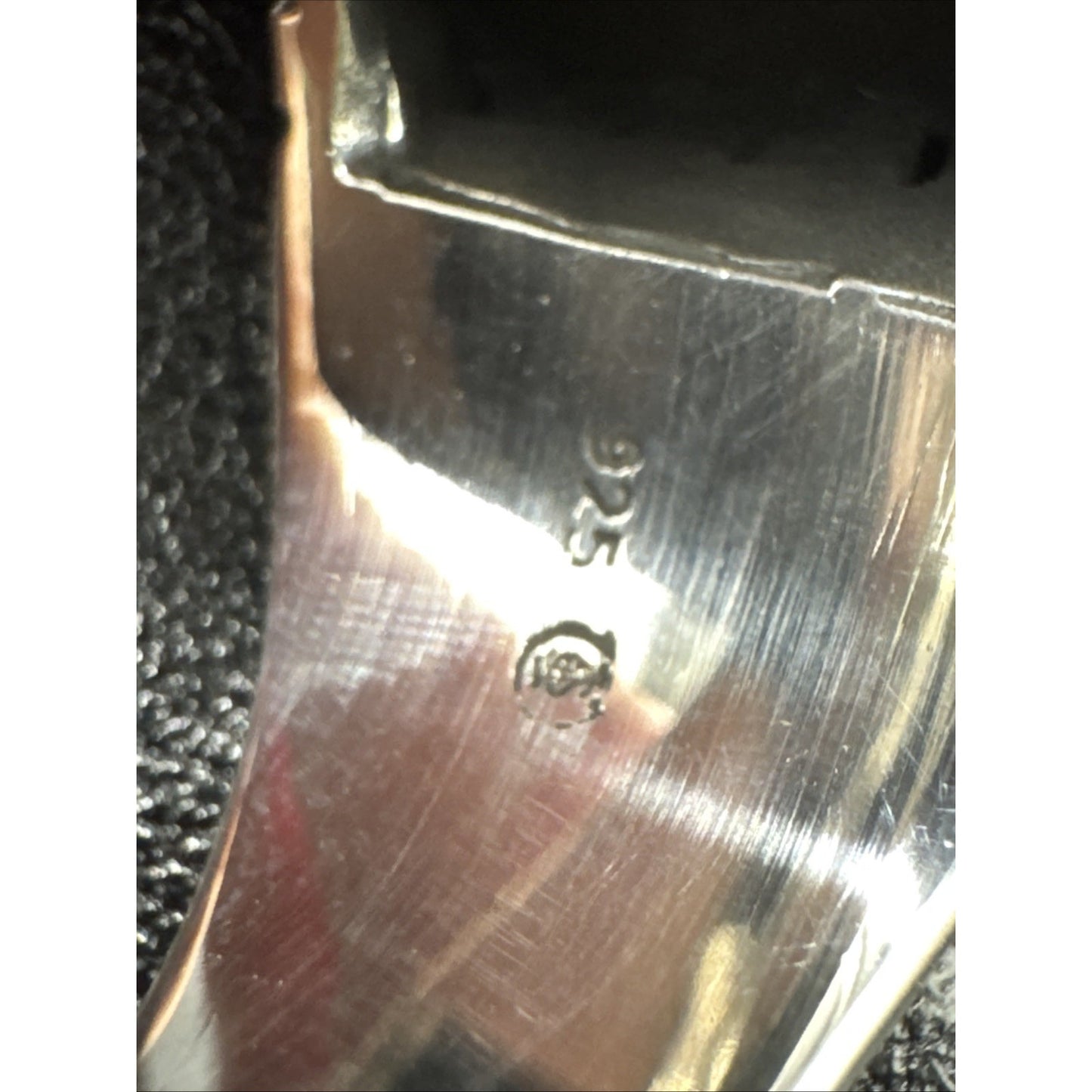 New Condition Sterling Silver Onyx Ladder Shank Signet Ring 925 Size 10
