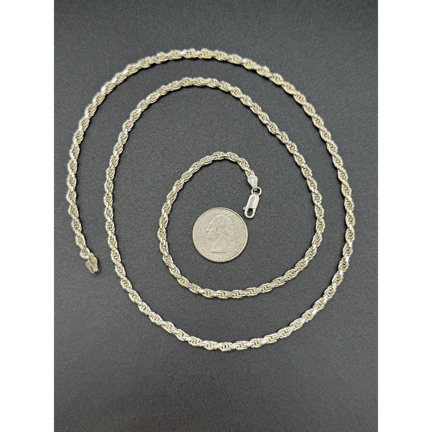 30” Sterling Silver Diamond Cut Rope 3.5MM 34 Grams P5