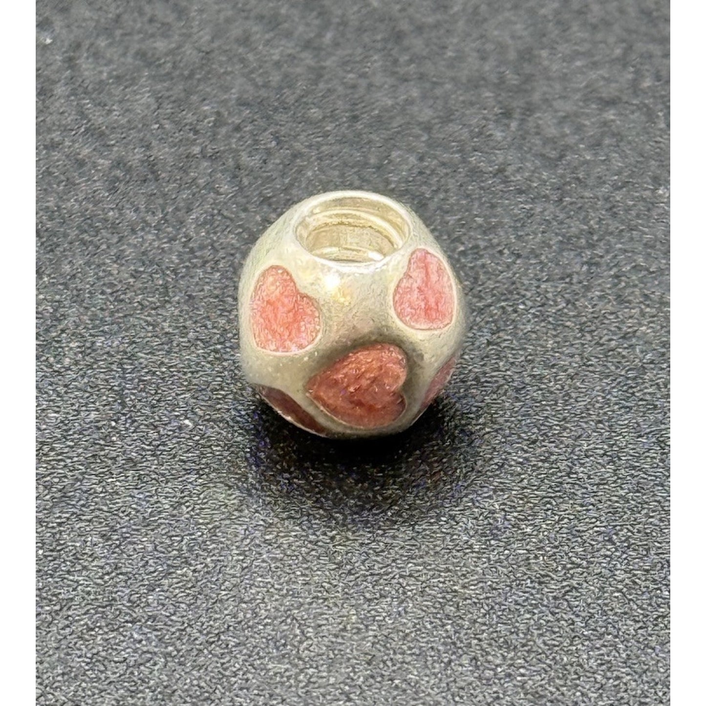 Pandora Sterling Silver Enamel Pink Heart Charm ALE P12