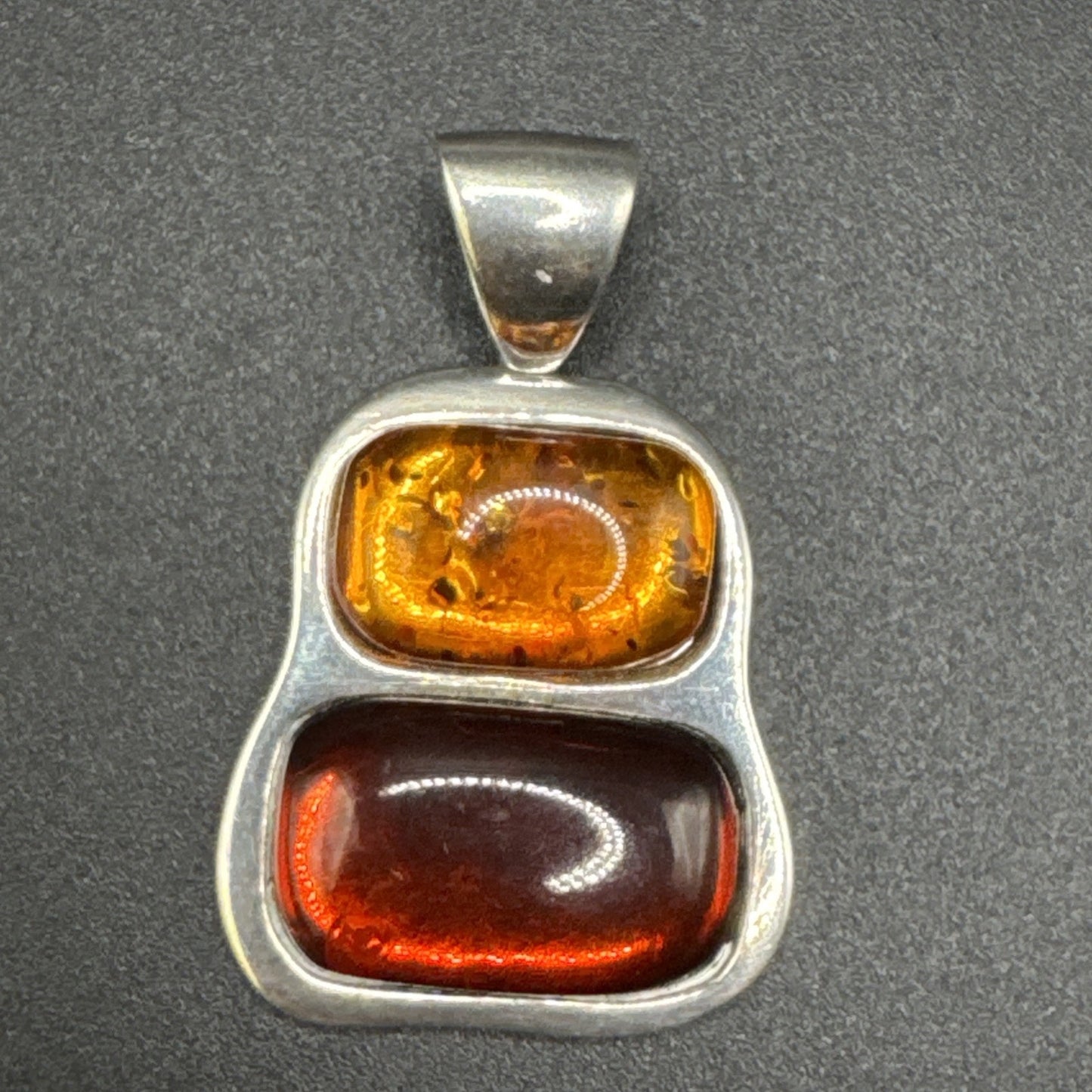 Modernist Sterling Silver Multi Amber Statement Pendant 925 P2