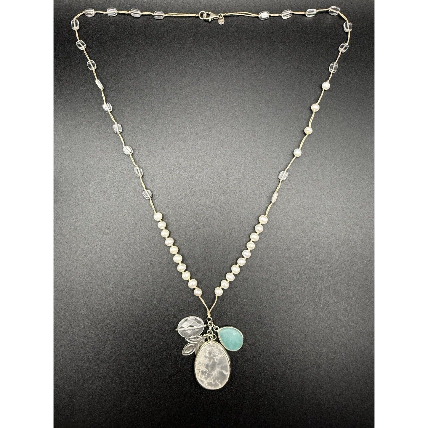 Silpada 30” Multi Gemstone Necklace Pearl Crystal N11