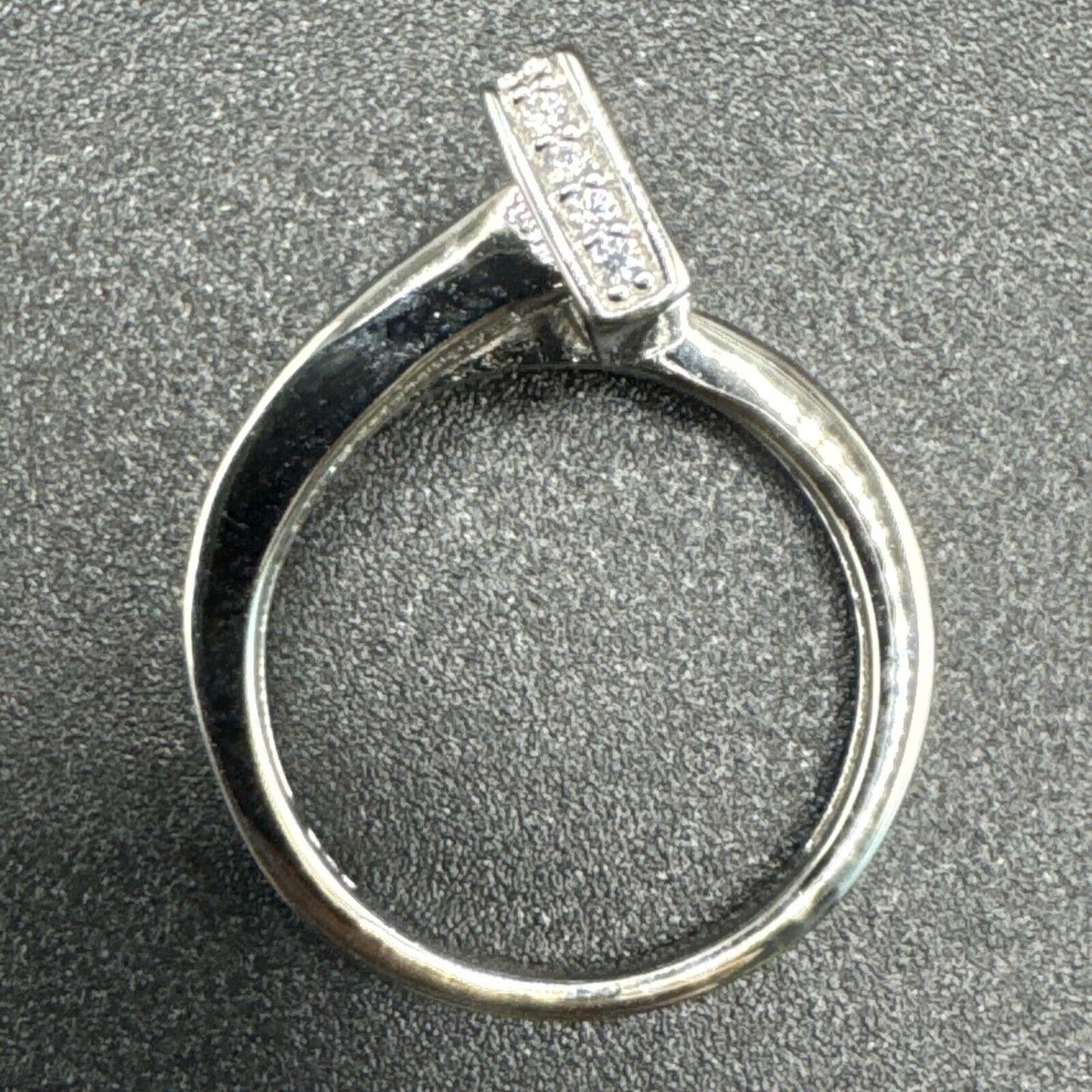 New Condition Sterling Silver Pavé Nail Ring 925 Size 7.00