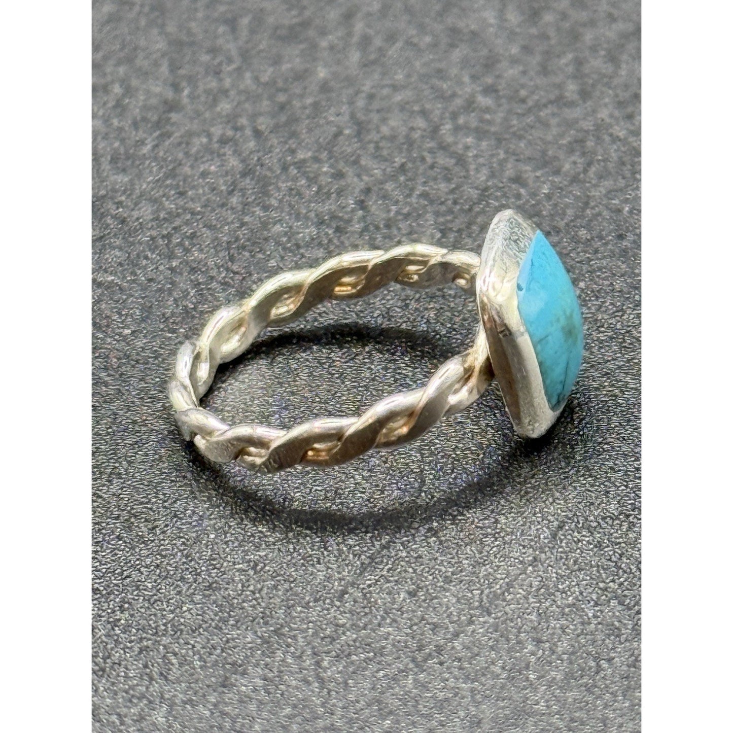 New Condition Sterling Silver Turquoise Ring Size 5.00 925 P19