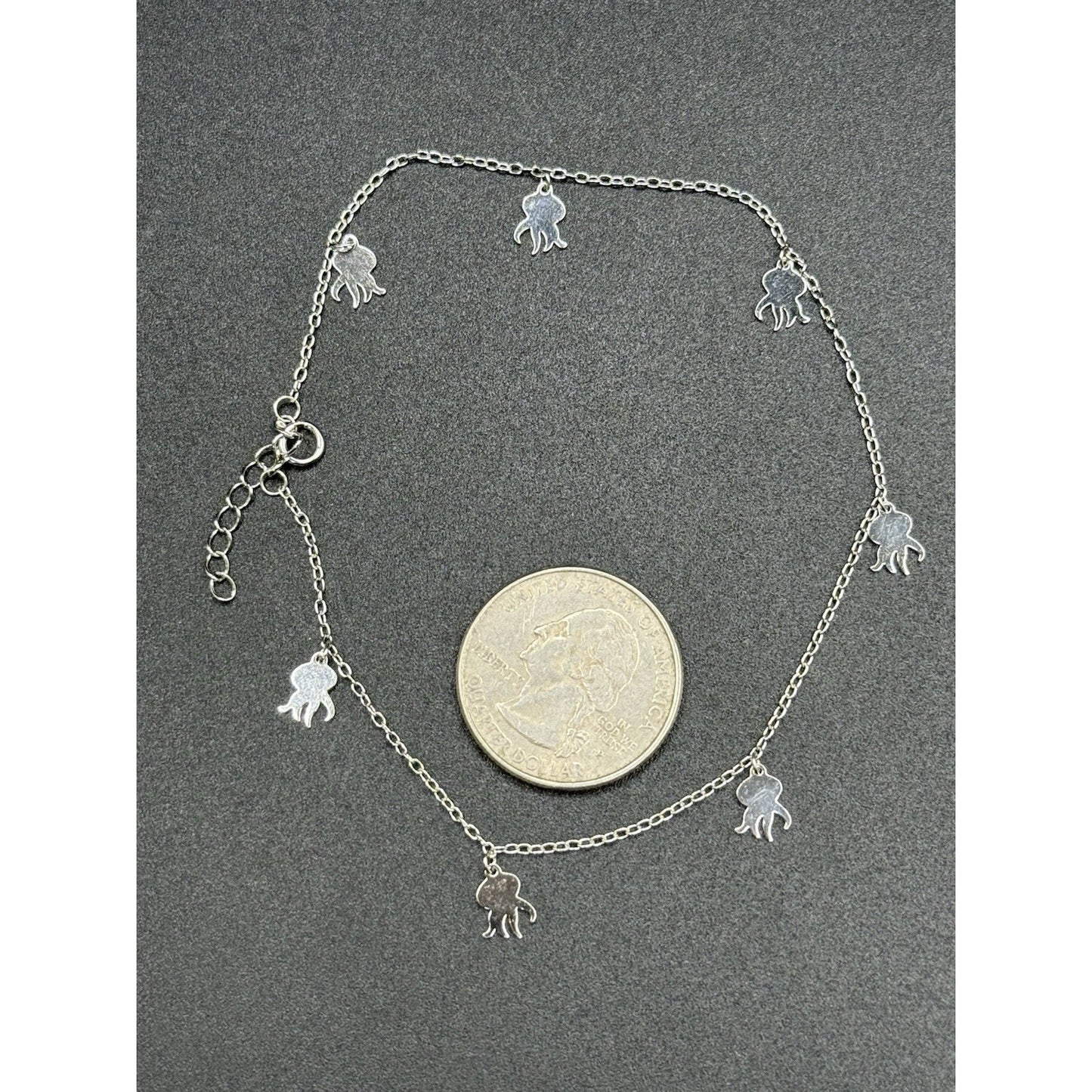 9-10” New Condition Sterling Silver Octopus Anklet 925