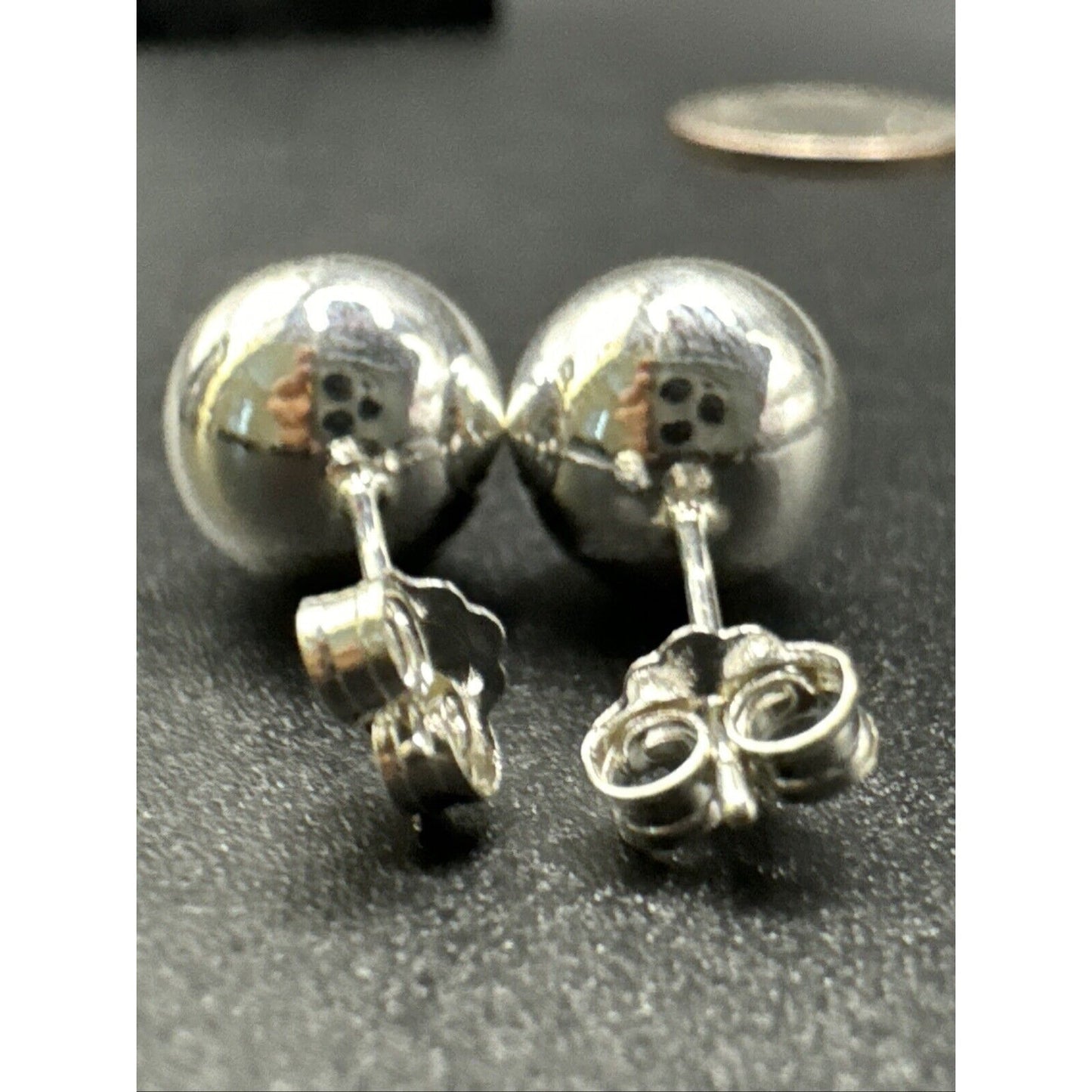 New Condition Sterling Silver 10mm Ball Stud Earrings 925