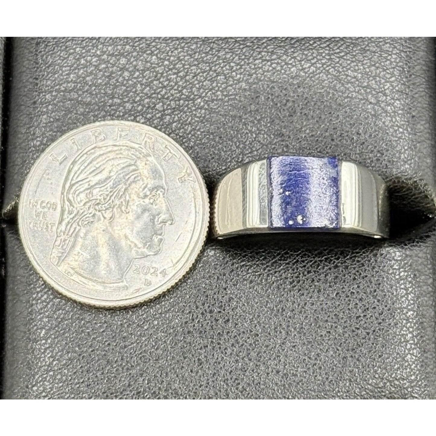 New Condition Sterling Silver Genuine Lapis Ring Size 10.75
