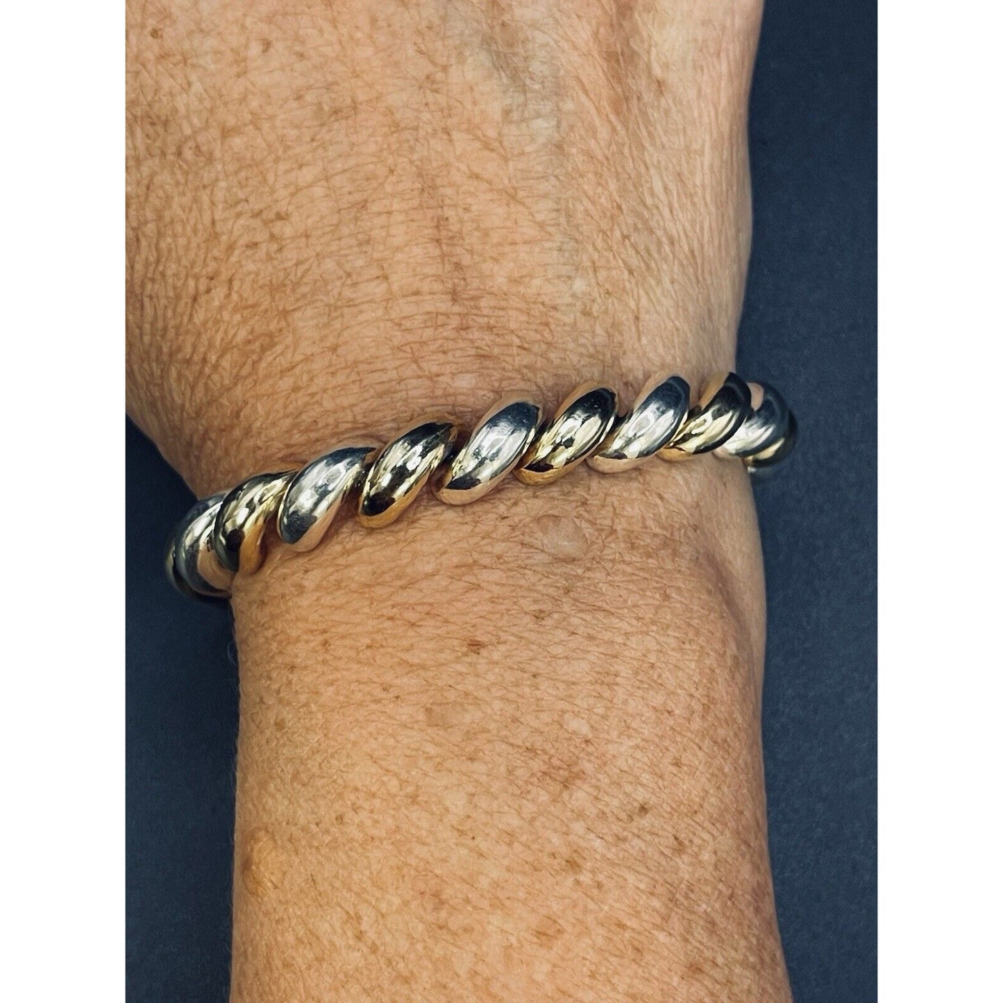 Two Tone Sterling Silver Son Marcos Bracelet 10MM 25 Grams K22