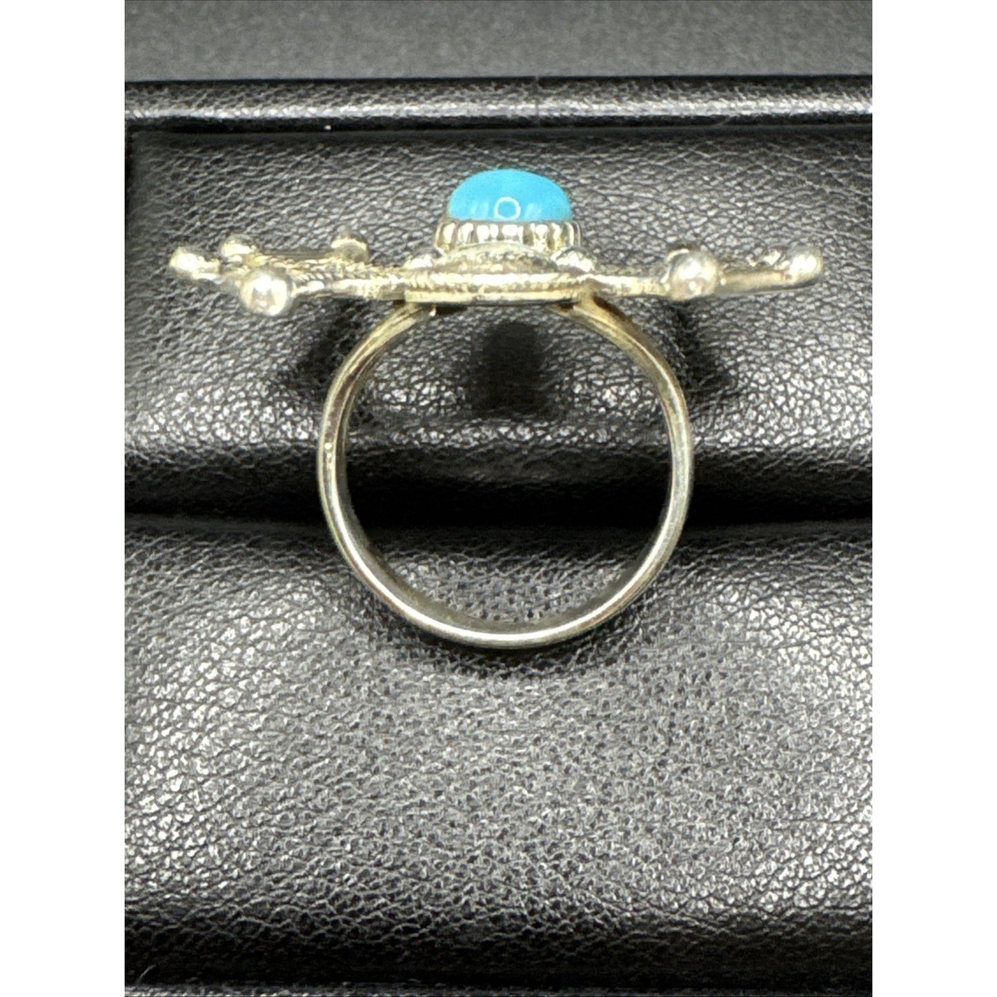 Sterling Silver Turquoise Spider Ring 925 Size 7.75 #2 T29