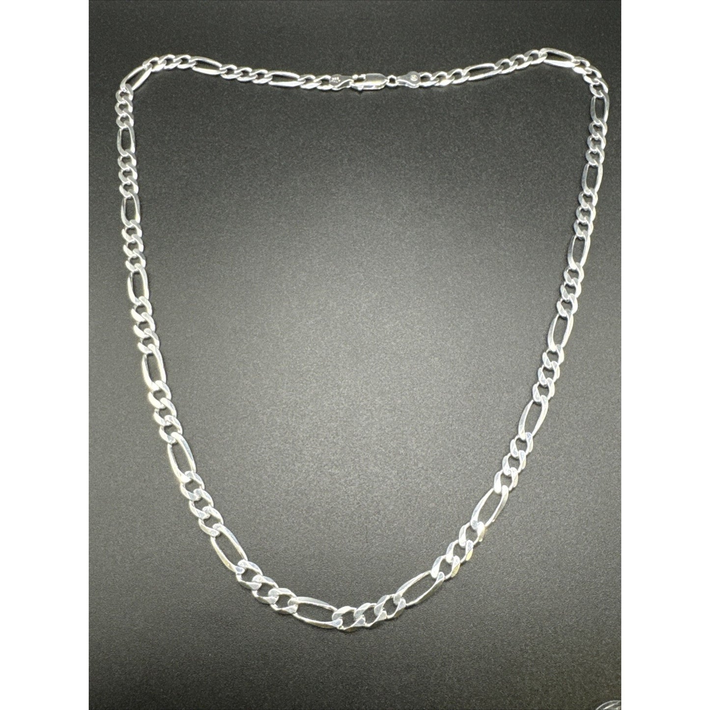 New Condition 22" Sterling Silver Figaro Curb Link Chain Necklace 6mm 23g 925