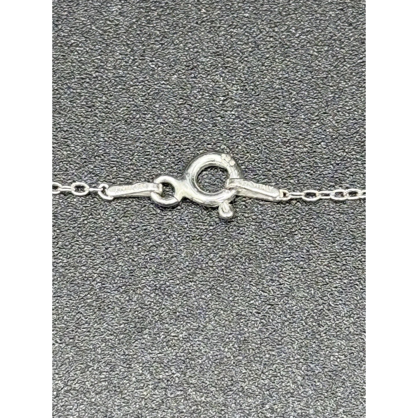 18” Sterling Silver Cubic Zirconia Heart Pendant Necklace 925 N13