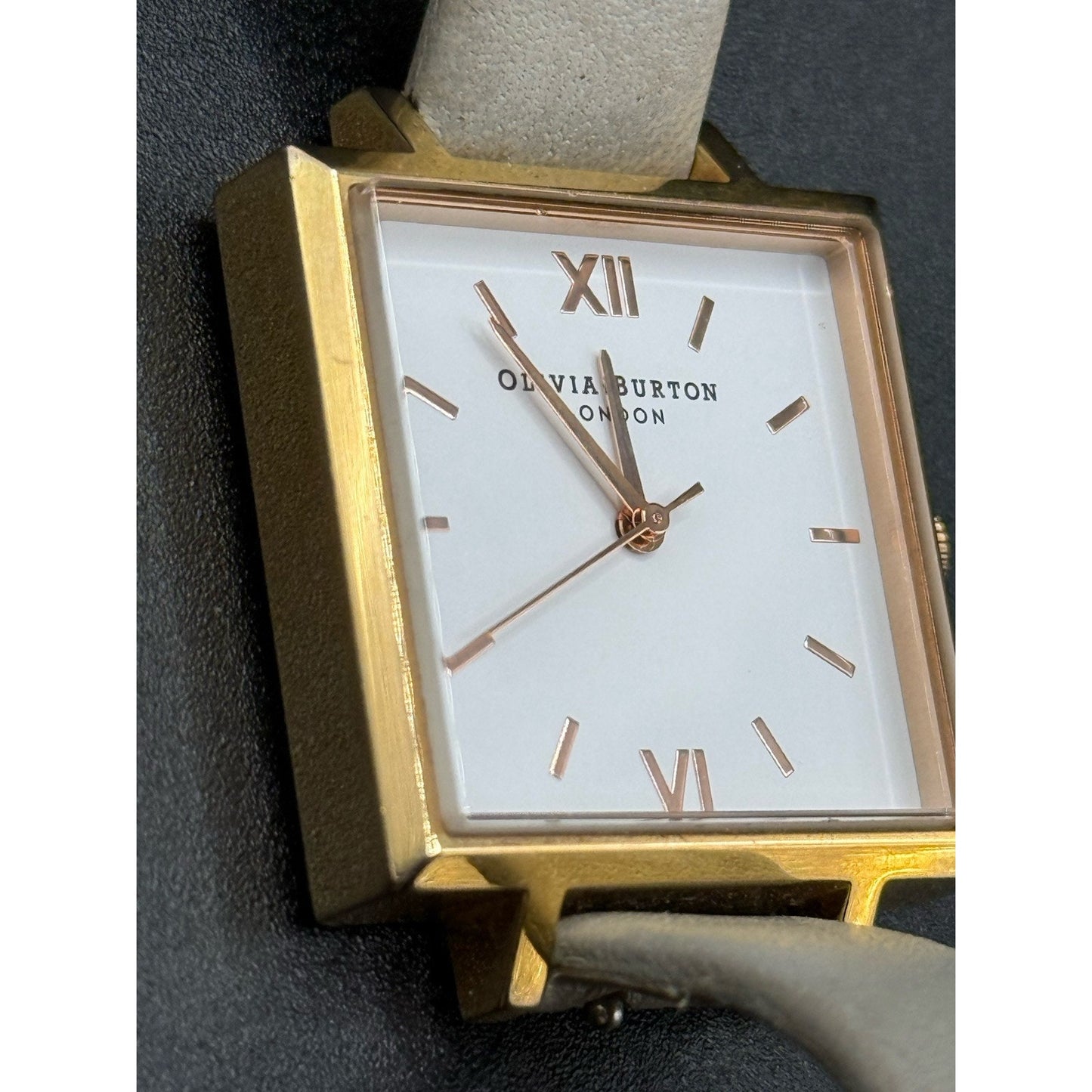 Olivia Burton Gold Tone Square Watch New Battery N18