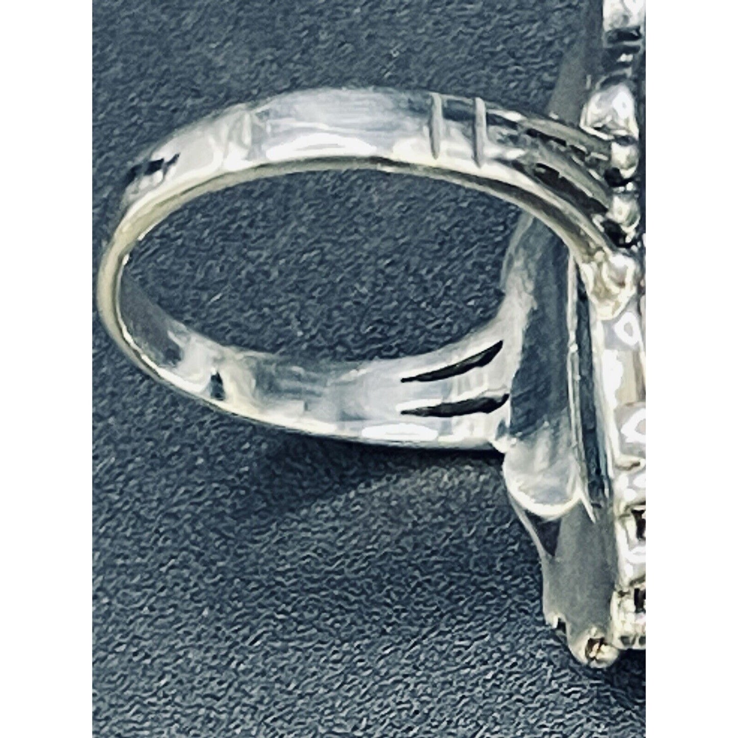 New Condition Sterling Silver Copper Turquoise Ring Size 7.00